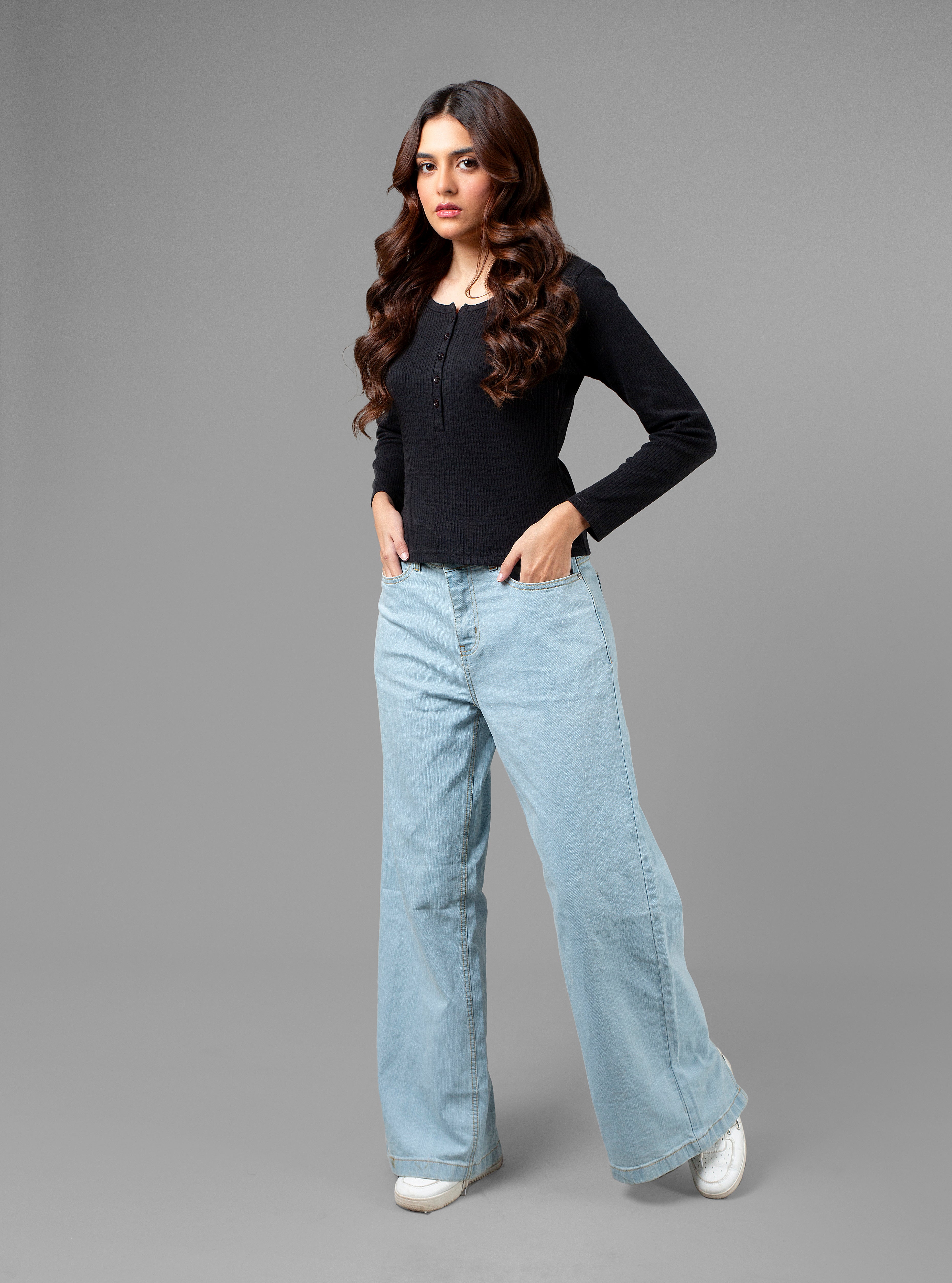 Black Ribbed Short Top